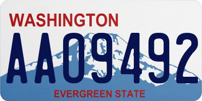 WA license plate AAO9492