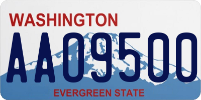 WA license plate AAO9500
