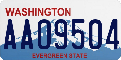 WA license plate AAO9504