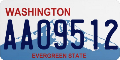 WA license plate AAO9512