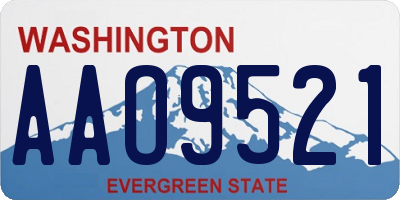 WA license plate AAO9521
