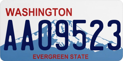 WA license plate AAO9523