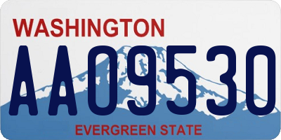 WA license plate AAO9530