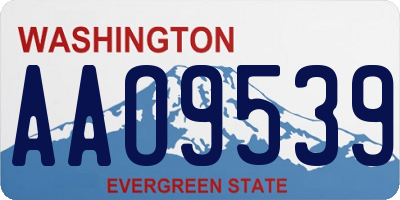WA license plate AAO9539
