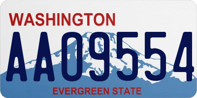 WA license plate AAO9554