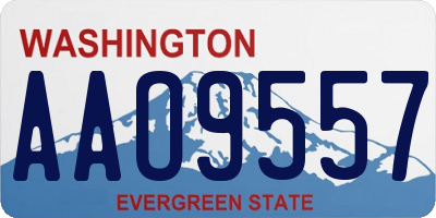 WA license plate AAO9557