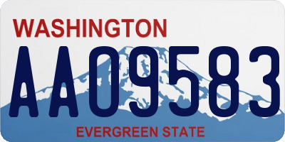 WA license plate AAO9583