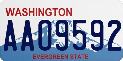 WA license plate AAO9592