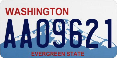 WA license plate AAO9621
