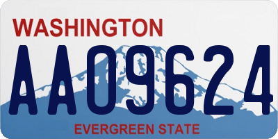 WA license plate AAO9624