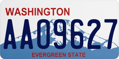 WA license plate AAO9627