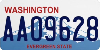 WA license plate AAO9628