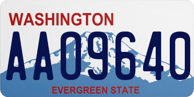 WA license plate AAO9640