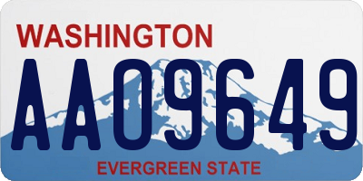 WA license plate AAO9649