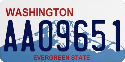 WA license plate AAO9651