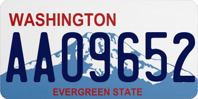 WA license plate AAO9652