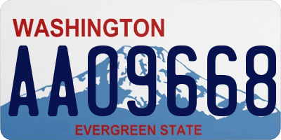 WA license plate AAO9668