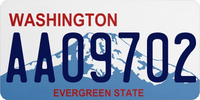 WA license plate AAO9702