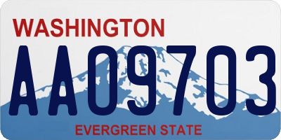 WA license plate AAO9703