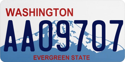 WA license plate AAO9707