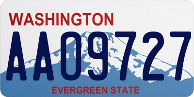 WA license plate AAO9727