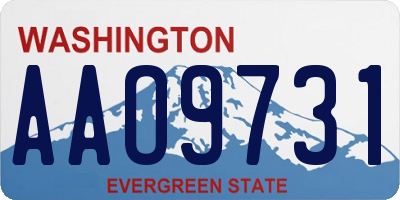 WA license plate AAO9731