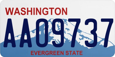 WA license plate AAO9737