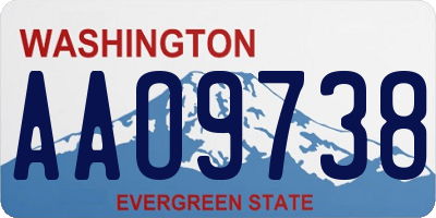 WA license plate AAO9738