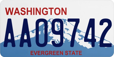WA license plate AAO9742