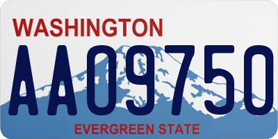 WA license plate AAO9750
