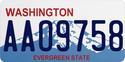 WA license plate AAO9758