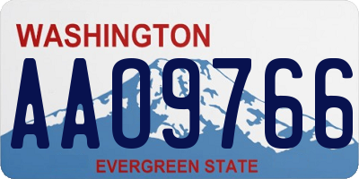 WA license plate AAO9766