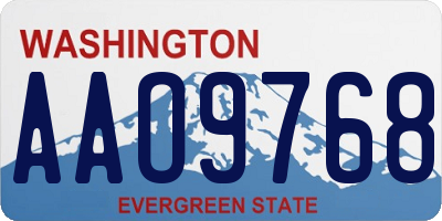 WA license plate AAO9768
