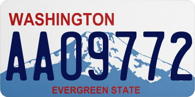WA license plate AAO9772