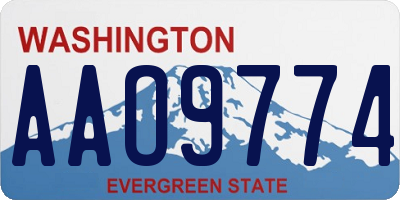 WA license plate AAO9774