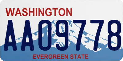 WA license plate AAO9778