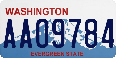 WA license plate AAO9784