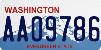 WA license plate AAO9786