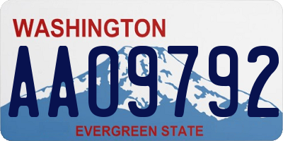 WA license plate AAO9792