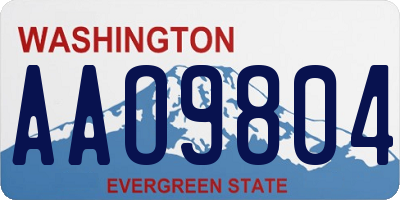 WA license plate AAO9804