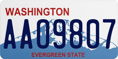 WA license plate AAO9807