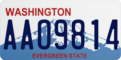 WA license plate AAO9814