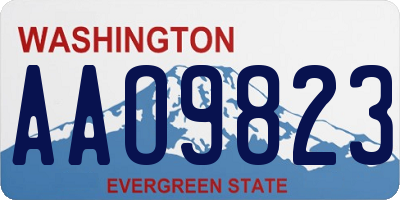 WA license plate AAO9823