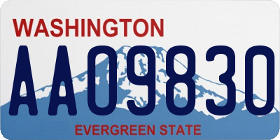 WA license plate AAO9830