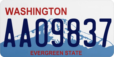 WA license plate AAO9837