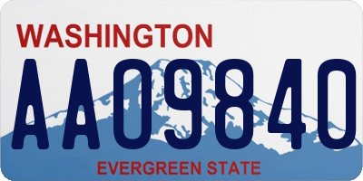 WA license plate AAO9840