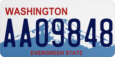 WA license plate AAO9848