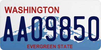WA license plate AAO9850
