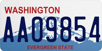 WA license plate AAO9854