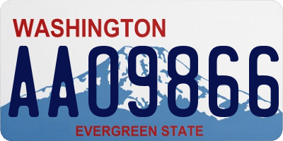 WA license plate AAO9866